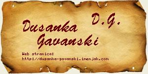 Dušanka Gavanski vizit kartica